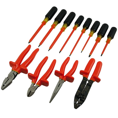 Gray Tools 12 Piece Screwdriver & Pliers Set, 1000V Insulated 86612-I